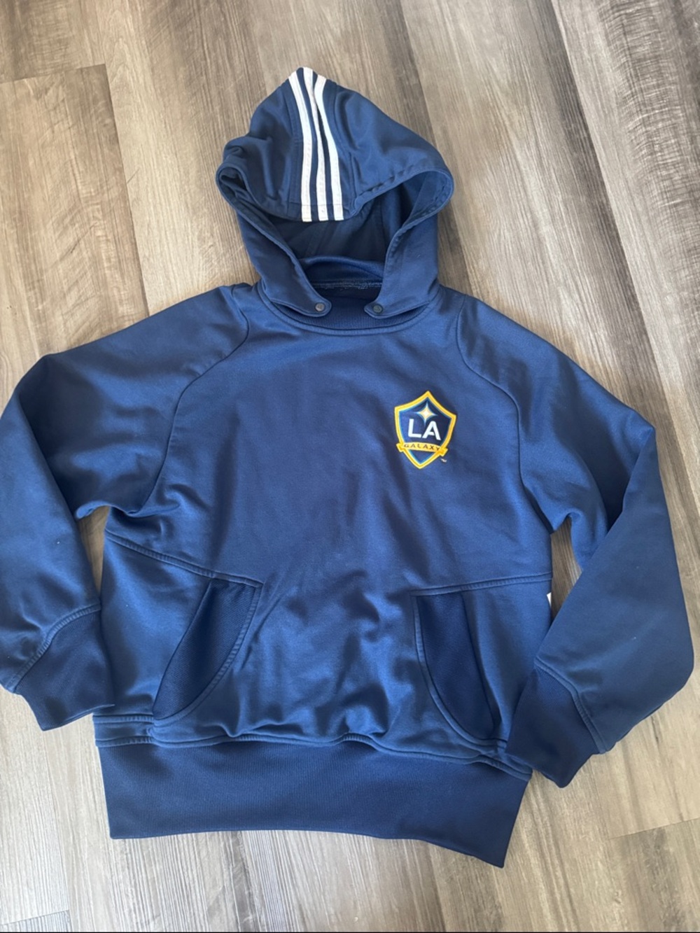Adidas LA Galaxy Travel Hoodie boys youth sweatshirt large soccer shirt kit